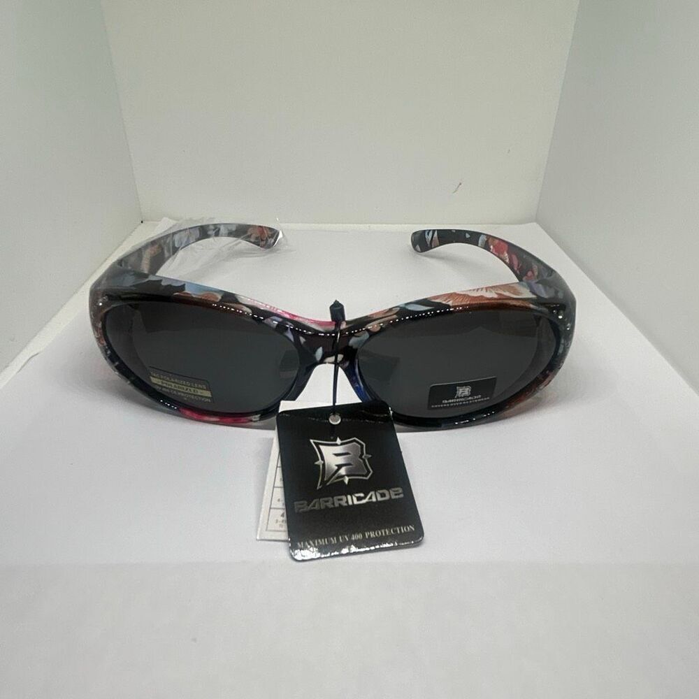 Barricade Floral Polarized Bling Fit Over Sunglasses UV400 Protection Oversized - Picture 3 of 3